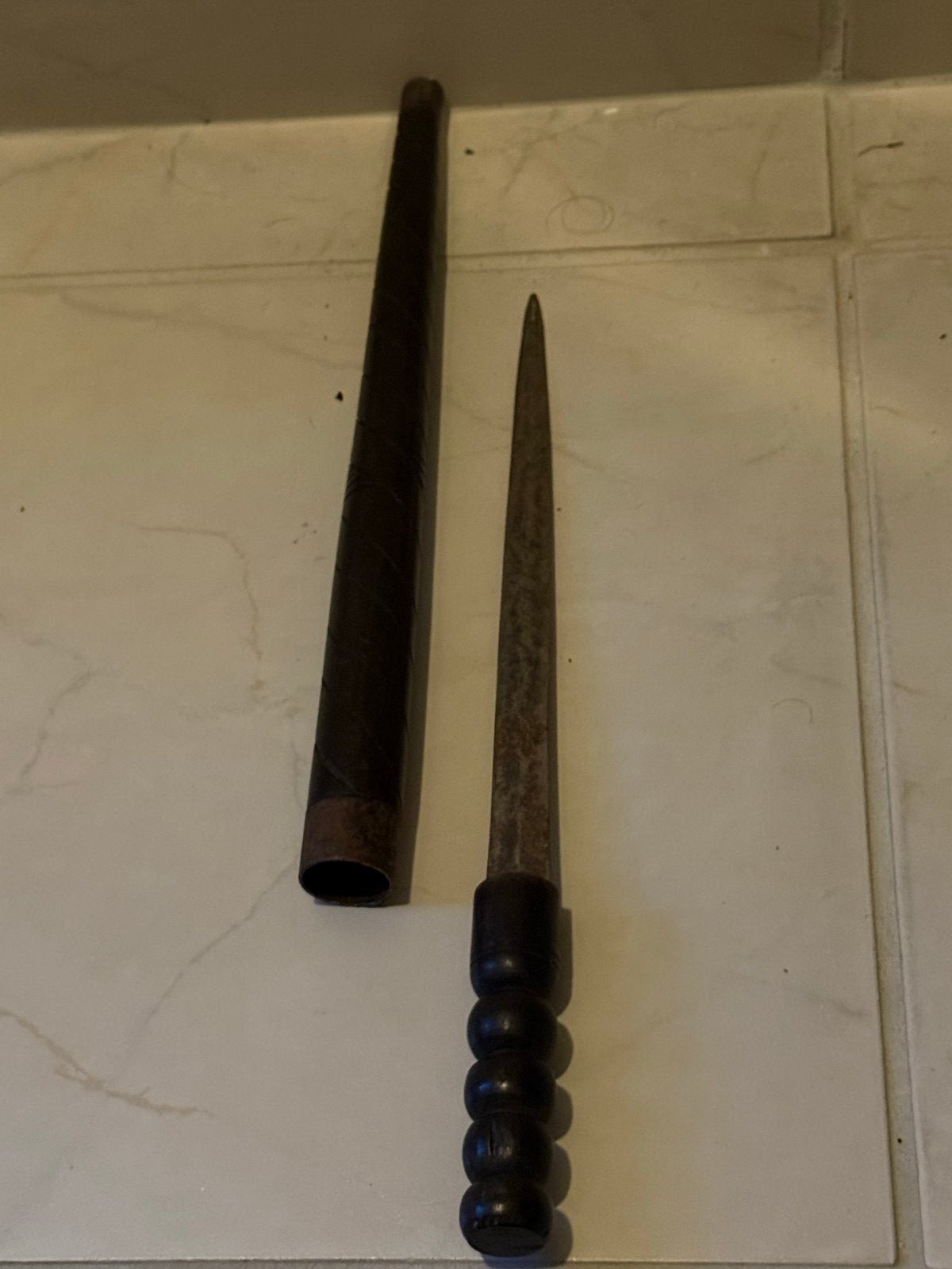 Antieke Indonesische Kris met Schede - Decoratief, Antiek en Kunst, Ophalen of Verzenden