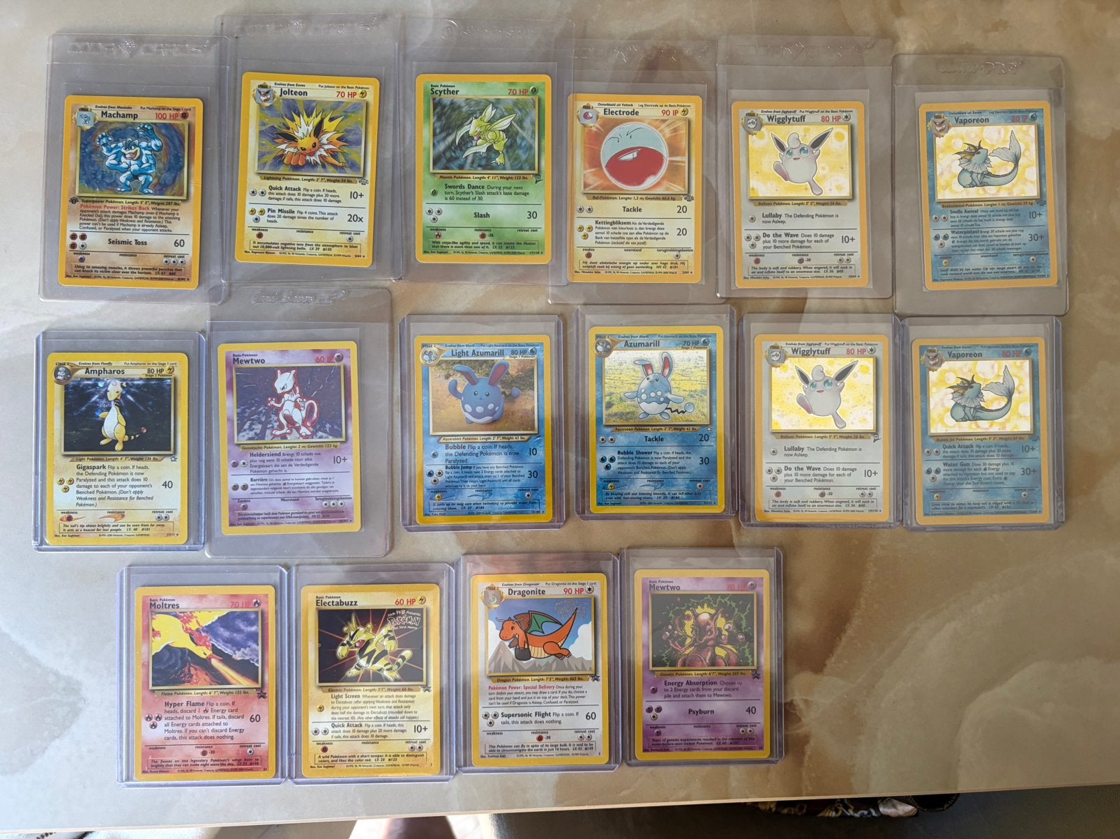 16x Vintage Holo Pokémon Kaarten, Ophalen of Verzenden, Gebruikt, Meerdere kaarten, Foil