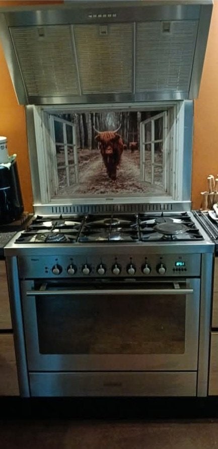 Gasfornuis met oven en afzuiger, Witgoed en Apparatuur, Ophalen, 50 tot 55 cm, Gebruikt, Oven