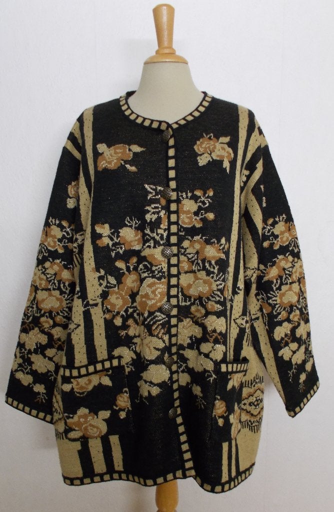 Prachtig chique/klassiek mooie kleuren print vest! XL/XXL, Verzenden, Zo goed als nieuw, Maat 46/48 (XL) of groter, Bruin