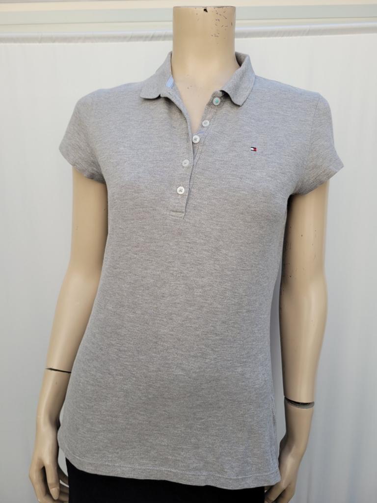 Tommy Hilfiger polo grijs dames maat M/38, Maat 38/40 (M), Ophalen of Verzenden, Zo goed als nieuw, Korte mouw