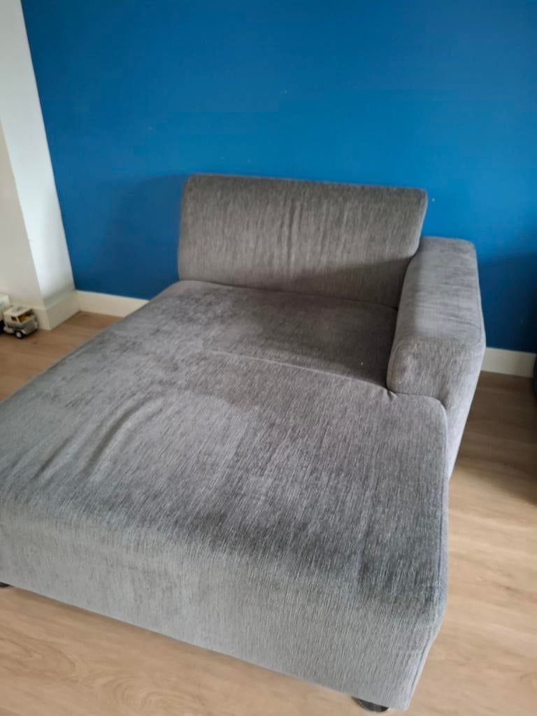 Comfortabele grijze chaise longue, Ophalen, Gebruikt, Eenpersoons, Minder dan 150 cm