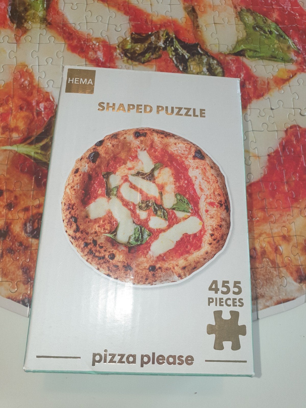 Shaped Pizza Puzzel - 455 stukjes, Hobby en Vrije tijd, Ophalen of Verzenden, Minder dan 500 stukjes, Zo goed als nieuw, Legpuzzel