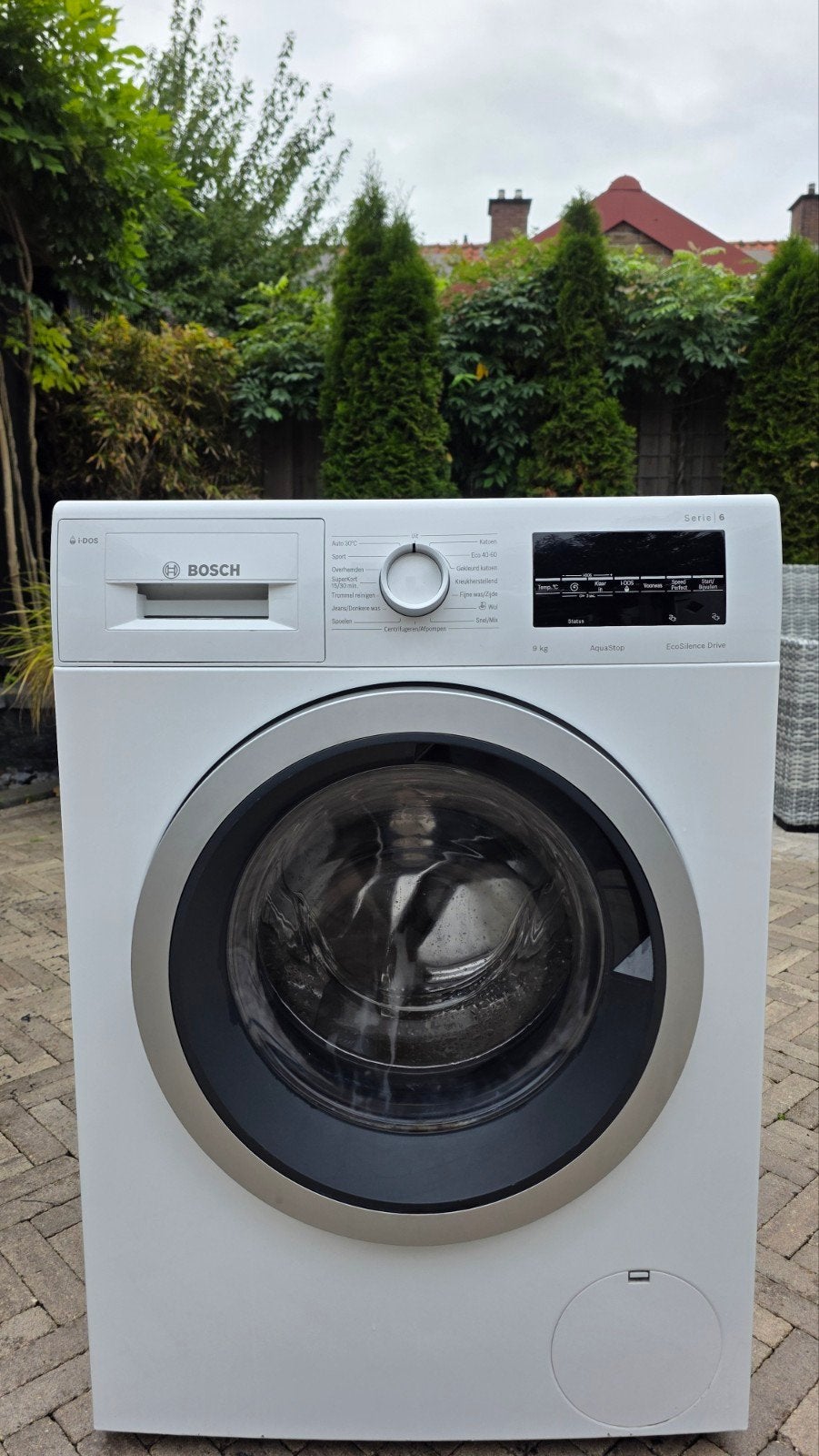Bosch Serie 6 wasmachine – 9 kg – i-DOS – goed werkend, Ophalen, 1200 tot 1600 toeren, Gebruikt, 8 tot 10 kg