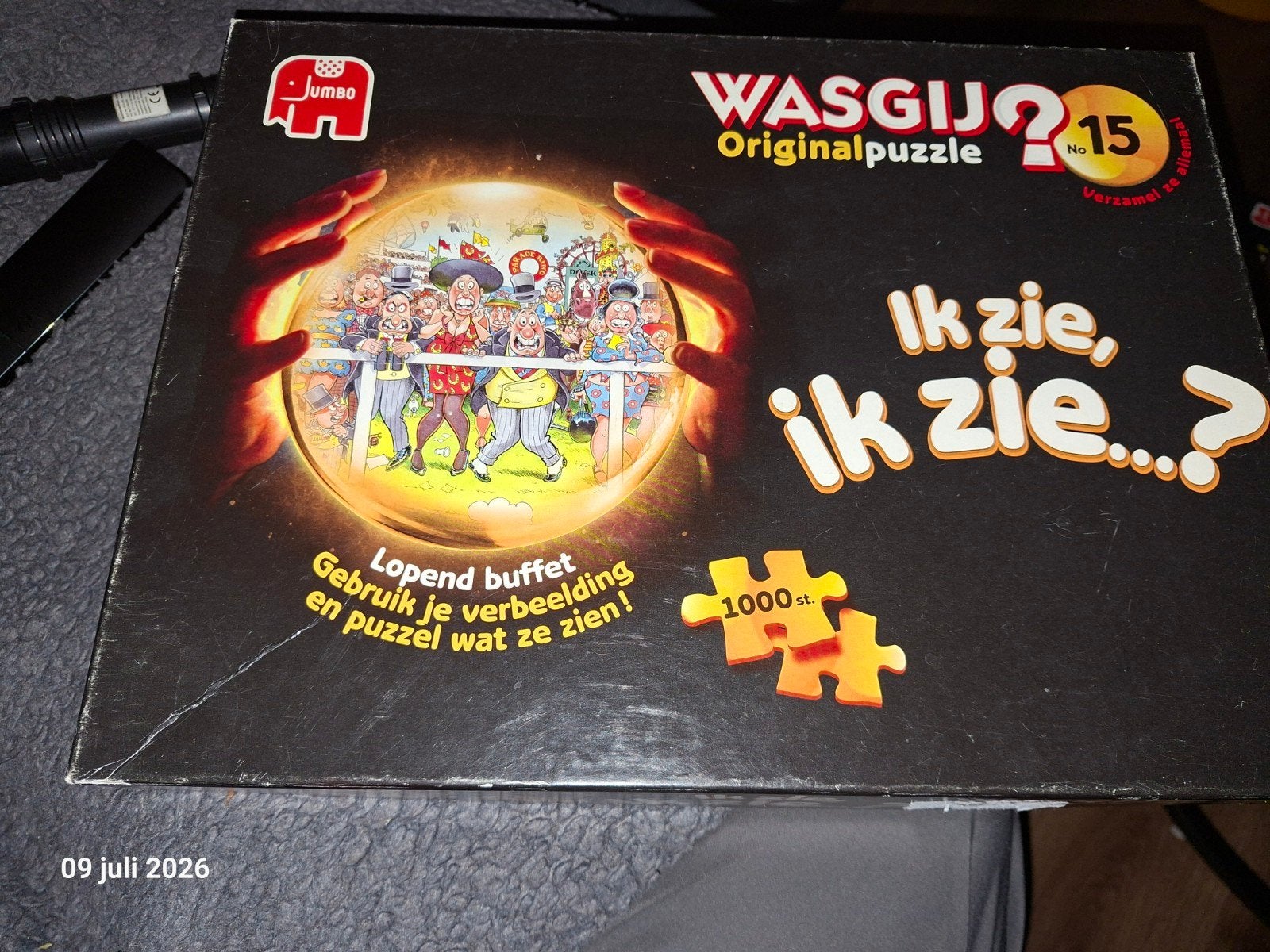 Wasgij Original 15: Lopend Buffet (1000 stukjes), Ophalen of Verzenden, 500 t/m 1500 stukjes, Gebruikt, Legpuzzel