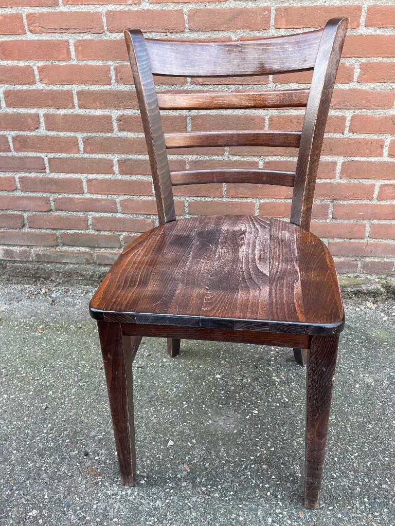 Bruin café stoel - 14 stuks, Ophalen, Gebruikt, Bruin, Bruin Café stoel in donkere kleur van hout