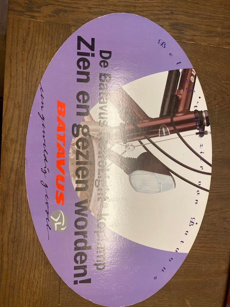 Batavus RetroLight Koplamp!reclamebord 60X40CM!, Fietsen en Brommers, Fietsaccessoires | Fietsverlichting, Ophalen of Verzenden
