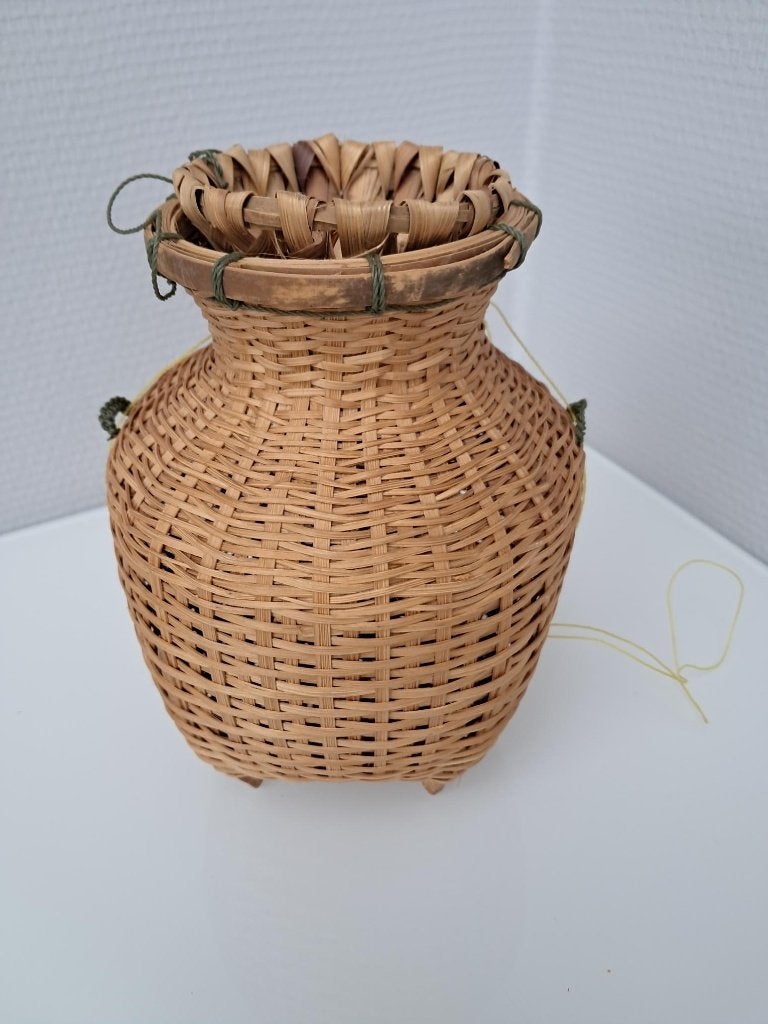 Bamboe Vismand (20 cm) miniatuur, Antiek en Kunst, Ophalen of Verzenden