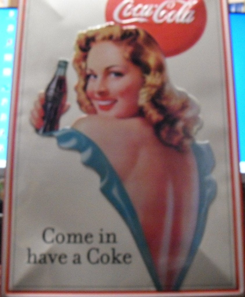 Reclamebord COCA COLA "Come in and have a Coke", Verzamelen, Ophalen of Verzenden, Zo goed als nieuw, Reclamebord