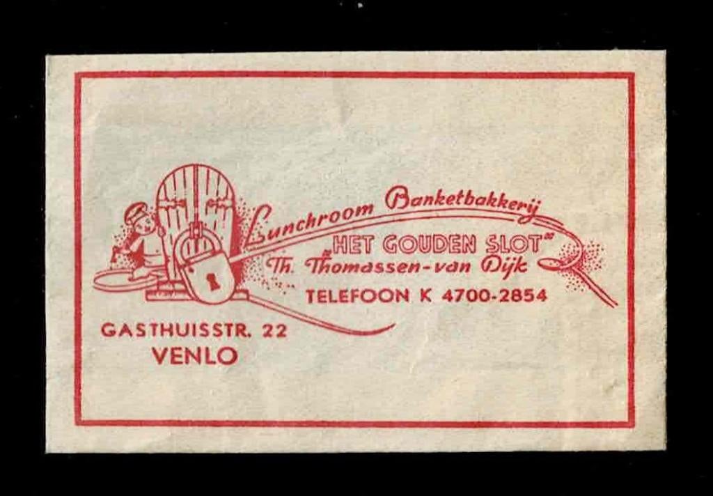 suikerzakje 1129 Het Gouden Slot Venlo (grote kerk), Ophalen of Verzenden, Nederland
