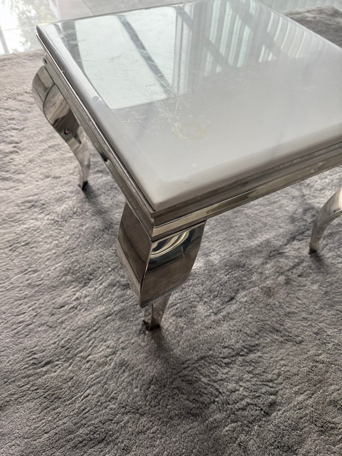 Marmer salon tafel mini, Ophalen, Zo goed als nieuw, Rechthoekig, 50 tot 100 cm