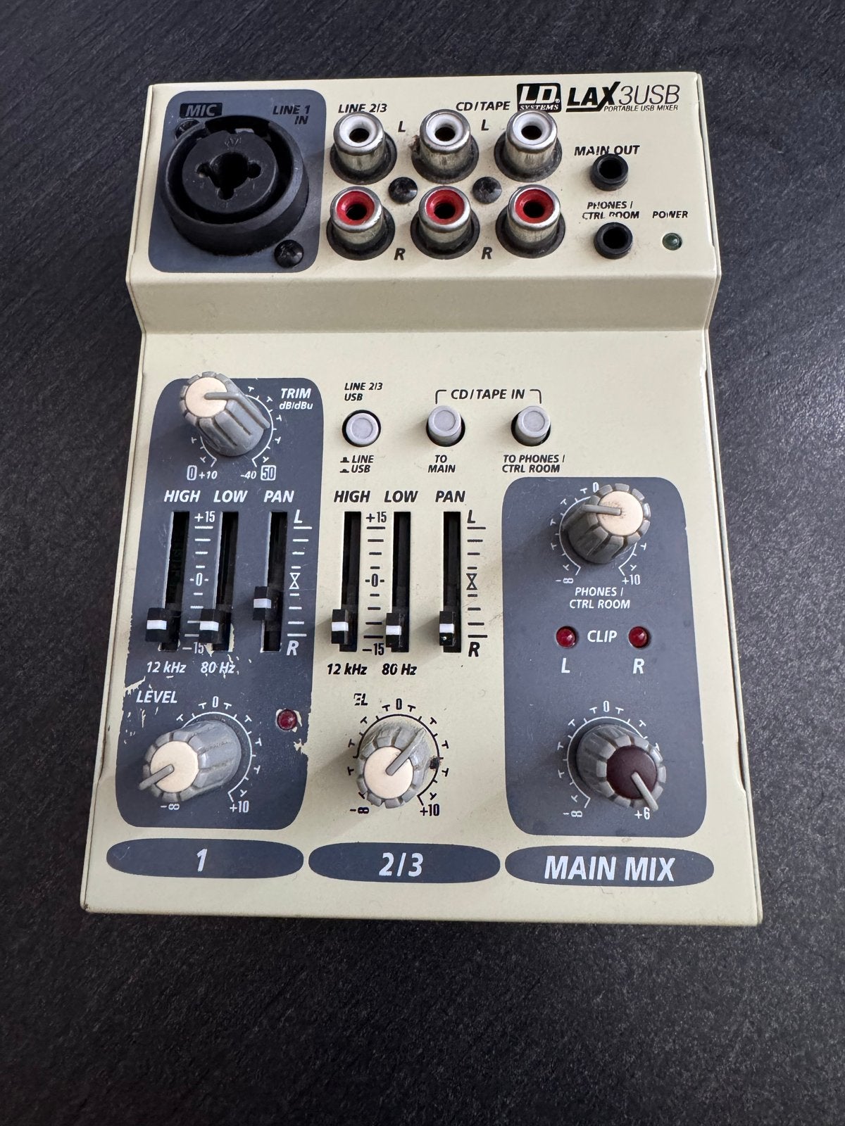 LD Systems LAX3USB Portable USB Mixer, Muziek en Instrumenten, Ophalen of Verzenden, Gebruikt, Minder dan 5 kanalen, Microfooningang