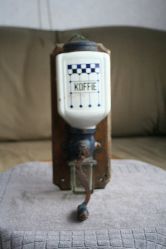 Antiek mooie oude grote koffiemolen, Antiek en Kunst, Ophalen of Verzenden