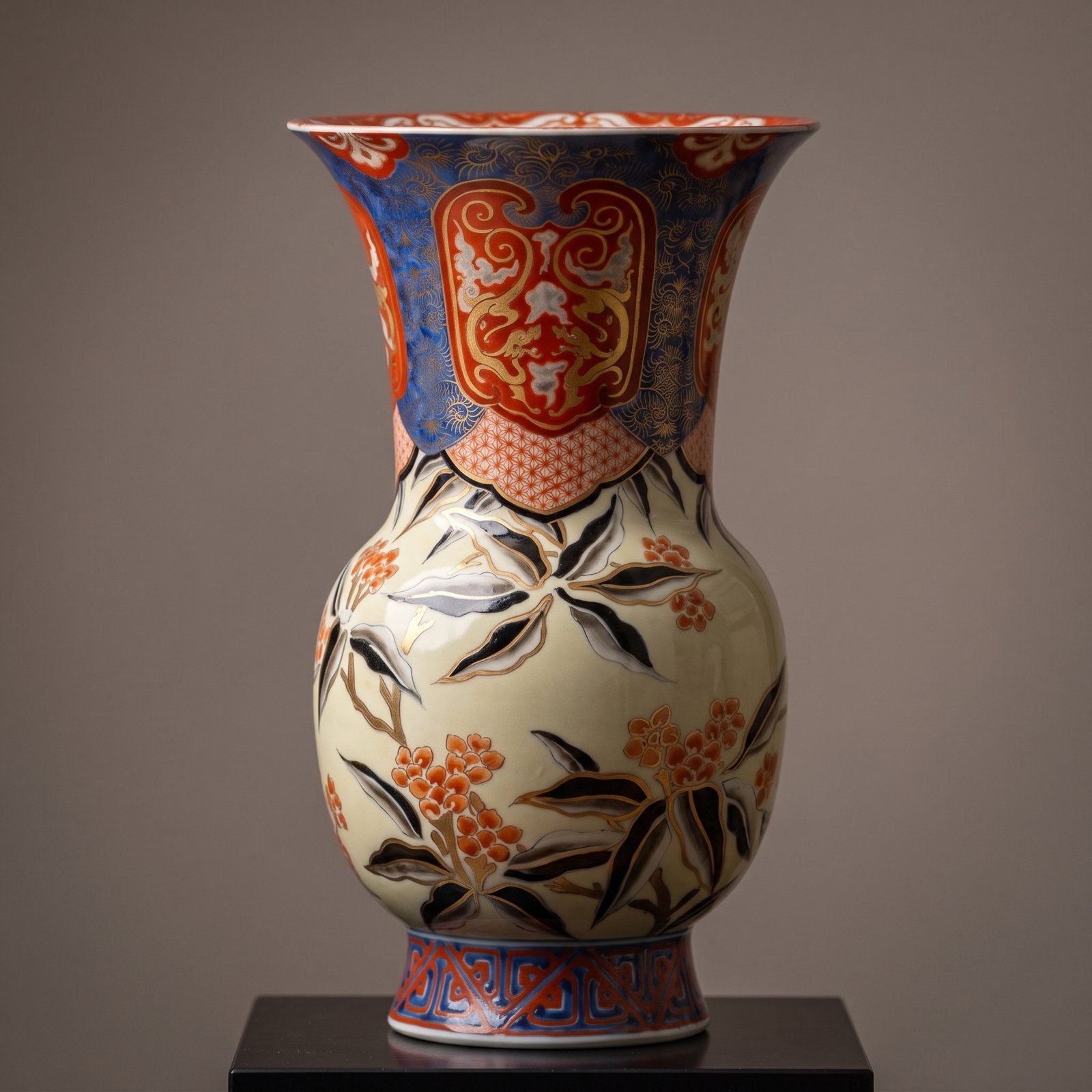 Zeldzame Antieke Japanse Imari Pronkvaas – Nanri Kajū 36cm, Ophalen of Verzenden