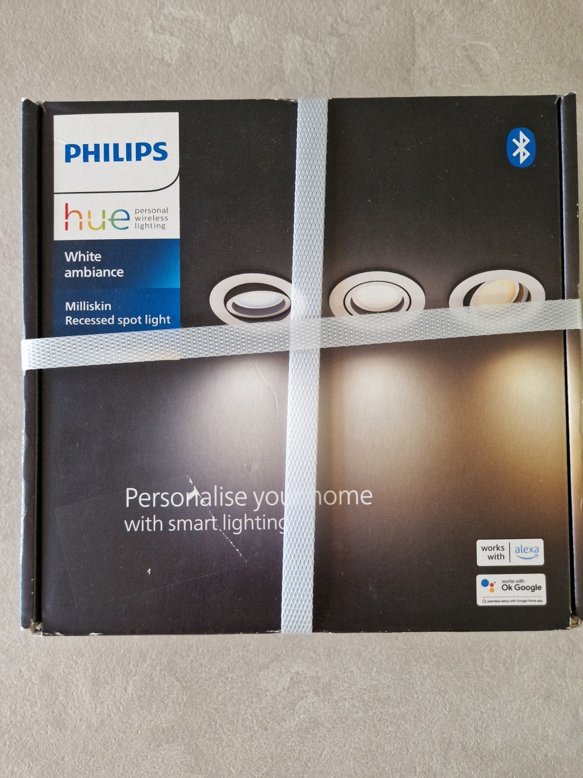 Nieuwe Philips Hue White Ambiance Milliskin spots (3 stuks), Huis en Inrichting, Lampen | Spots, Nieuw, Ophalen of Verzenden, LED