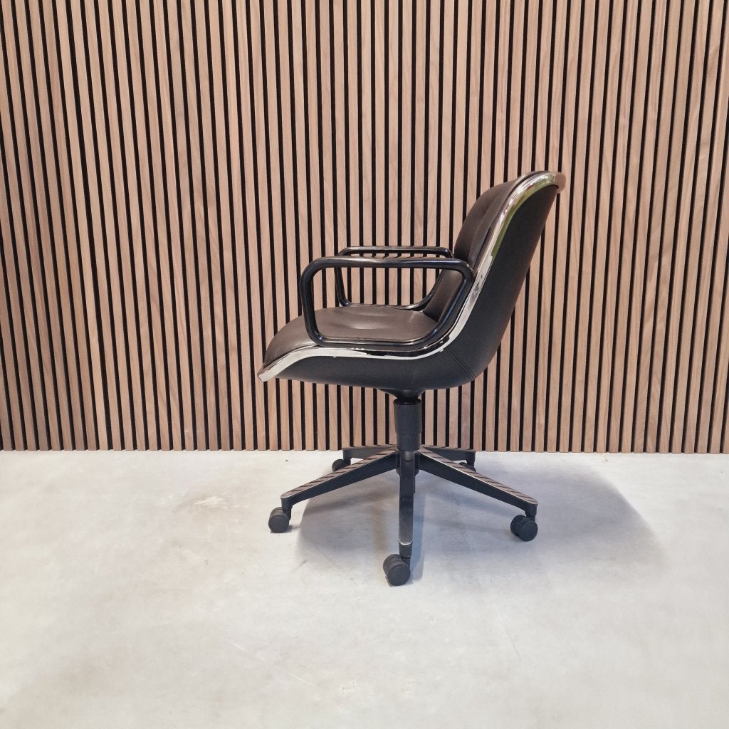 Knoll Pollock Executive chair - Black Volo leather, Ophalen of Verzenden
