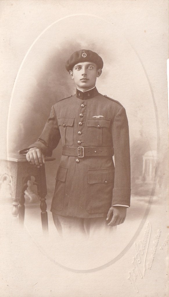 Antieke Foto WO1 Piloot Vliegenier - Militaria 1915, Verzamelen, Verzenden, Landmacht, Nederland, Foto of Poster