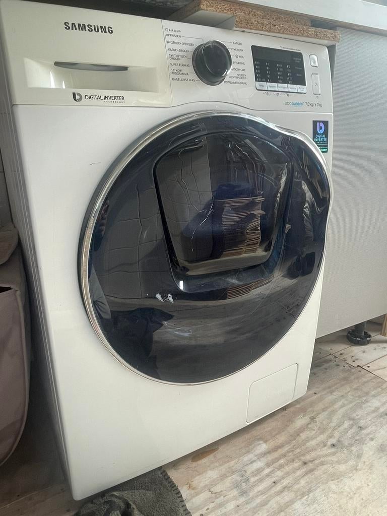 Samsung was droog combinatie, 6 tot 8 kg, Ophalen, Gebruikt, 85 tot 90 cm