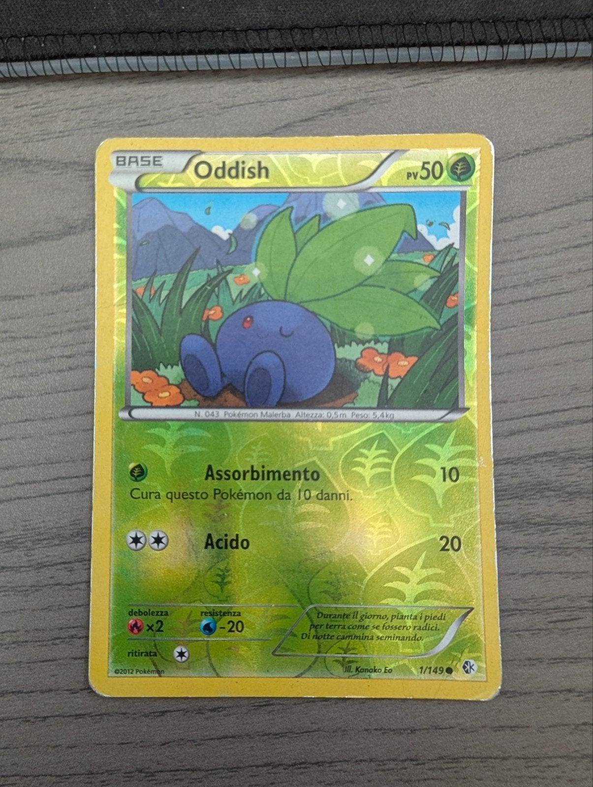 Pokémon Kaart Oddish 1/149 - Italiaans, Ophalen of Verzenden, Gebruikt, Losse kaart
