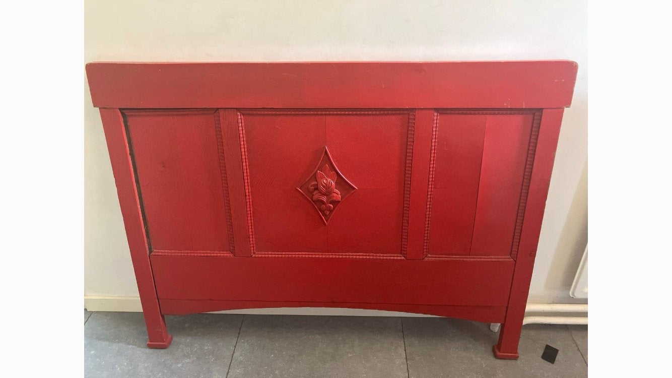 Vintage bed, twijfelaar, Ophalen, Gebruikt, 190 cm of minder, Twijfelaar