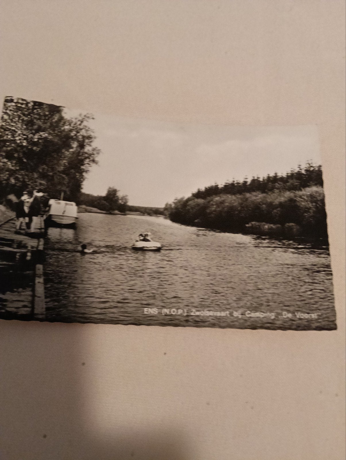 Ansichtkaart Zwemvaart bij Camping De Voorst, Ens (N.O.P.), Ophalen of Verzenden, 1960 tot 1980, Gelopen