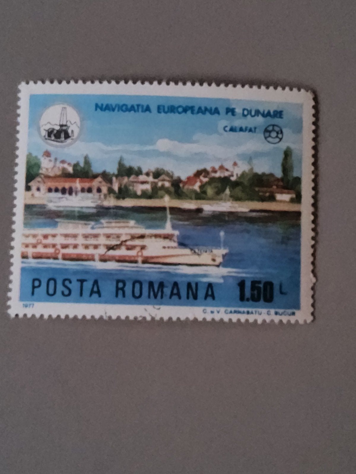 Roemeense postzegel 1977 - Europese navigatie Donau, Verzenden, Overige landen, Gestempeld