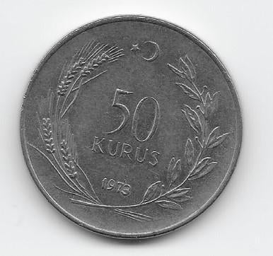 Turkije 50 kurus 1973 KM# 899, Verzenden, Midden-Oosten, Losse munt