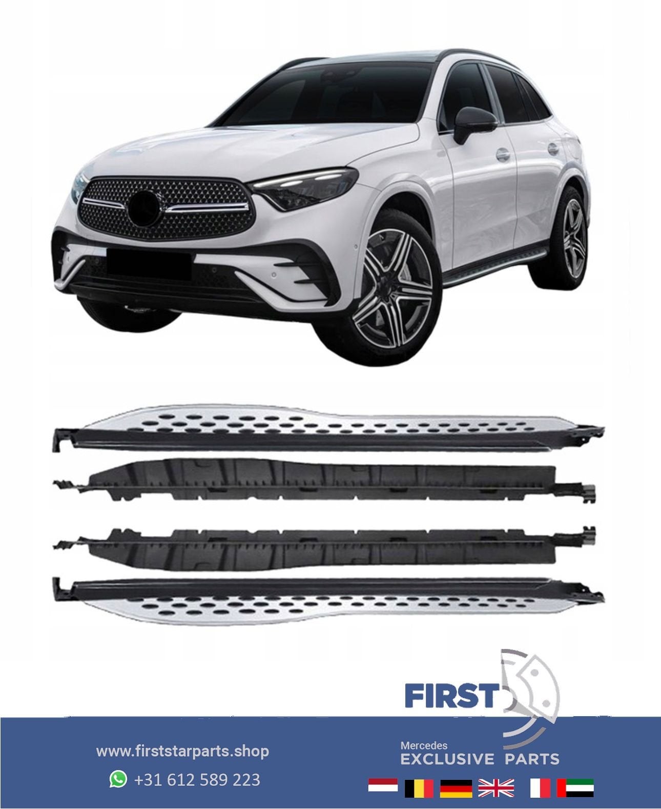 W254 C254 GLC 43 63 AMG TREEPLANKEN ZIJSKIRT SET SIDESKIRTS, Gebruikt, -, Ophalen of Verzenden, Bumper