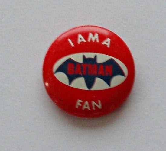 I Am A Batman Fan Button - Speldje - Rood - 1966, Verzenden, Zo goed als nieuw, Overige typen