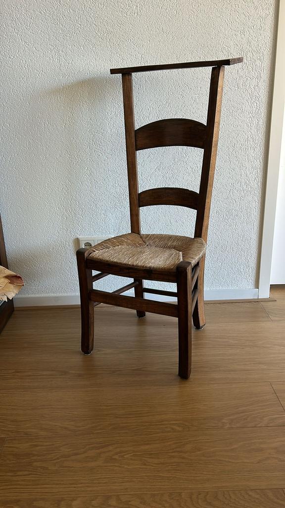 Vintage Ladderstoel met Biezen Zitting - Landelijke Stijl, Ophalen