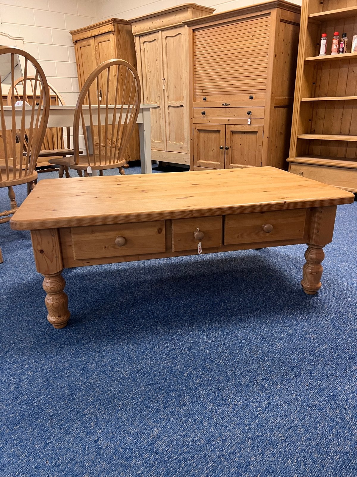 Salontafel/Tv-meubel met 3 lades - geloogd en gewaxt, Ophalen, Nieuw