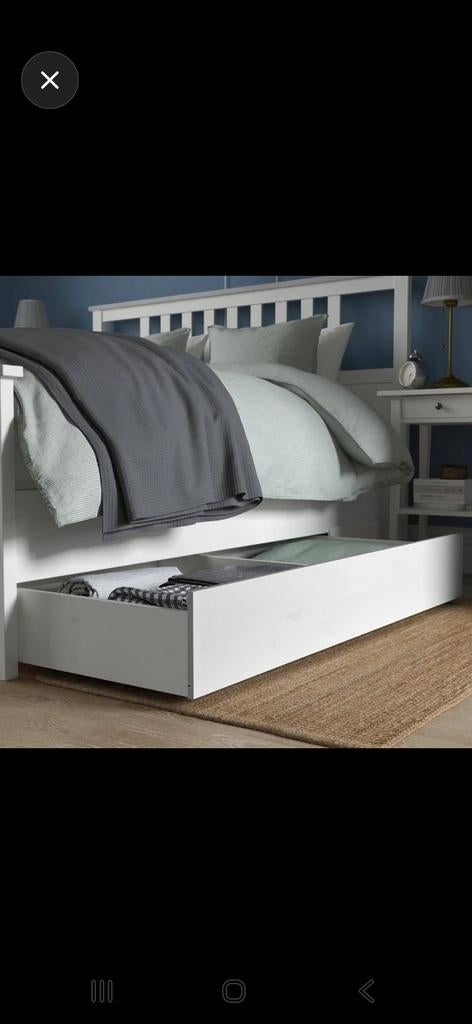 IKEA bedlade voor onder het bed - wit, Ophalen, Eenpersoons, Wit, 140 cm