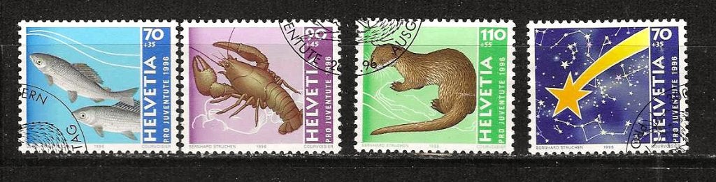 Dieren Zwitserland 1597-1600, Ophalen of Verzenden, Gestempeld, Dier of Natuur