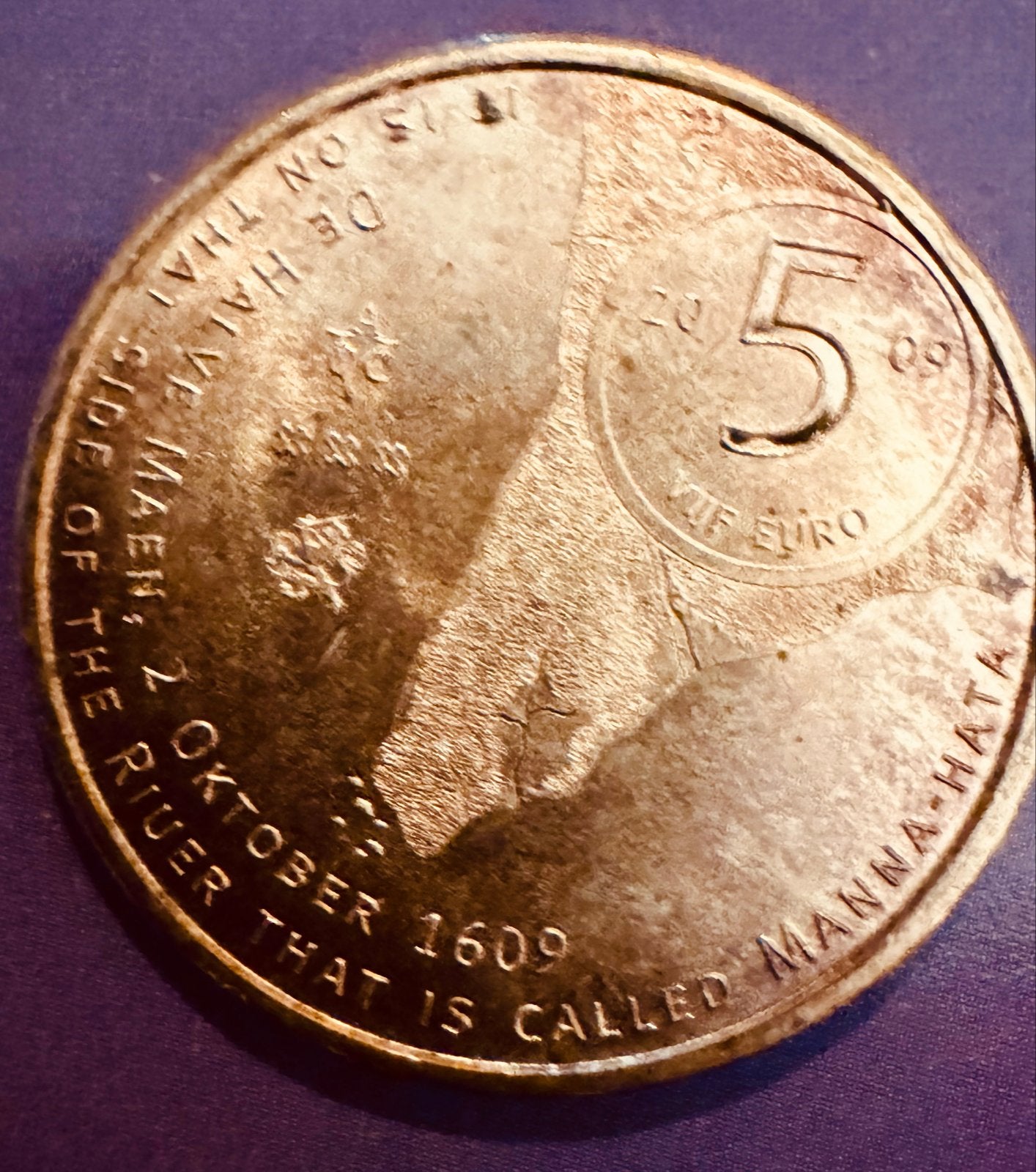 Zeldzame 5 Euro Herdenkingsmunt 2009 'Manhattan / De Halve M, Ophalen of Verzenden, Koningin Beatrix, Euro's, Losse munt