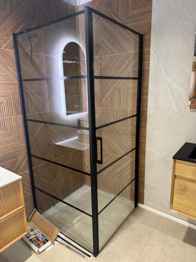 sanitair douchecabine nieuw in doos 90x90 of 90x120 mat zwar, Ophalen of Verzenden, Nieuw, Glas, Douche