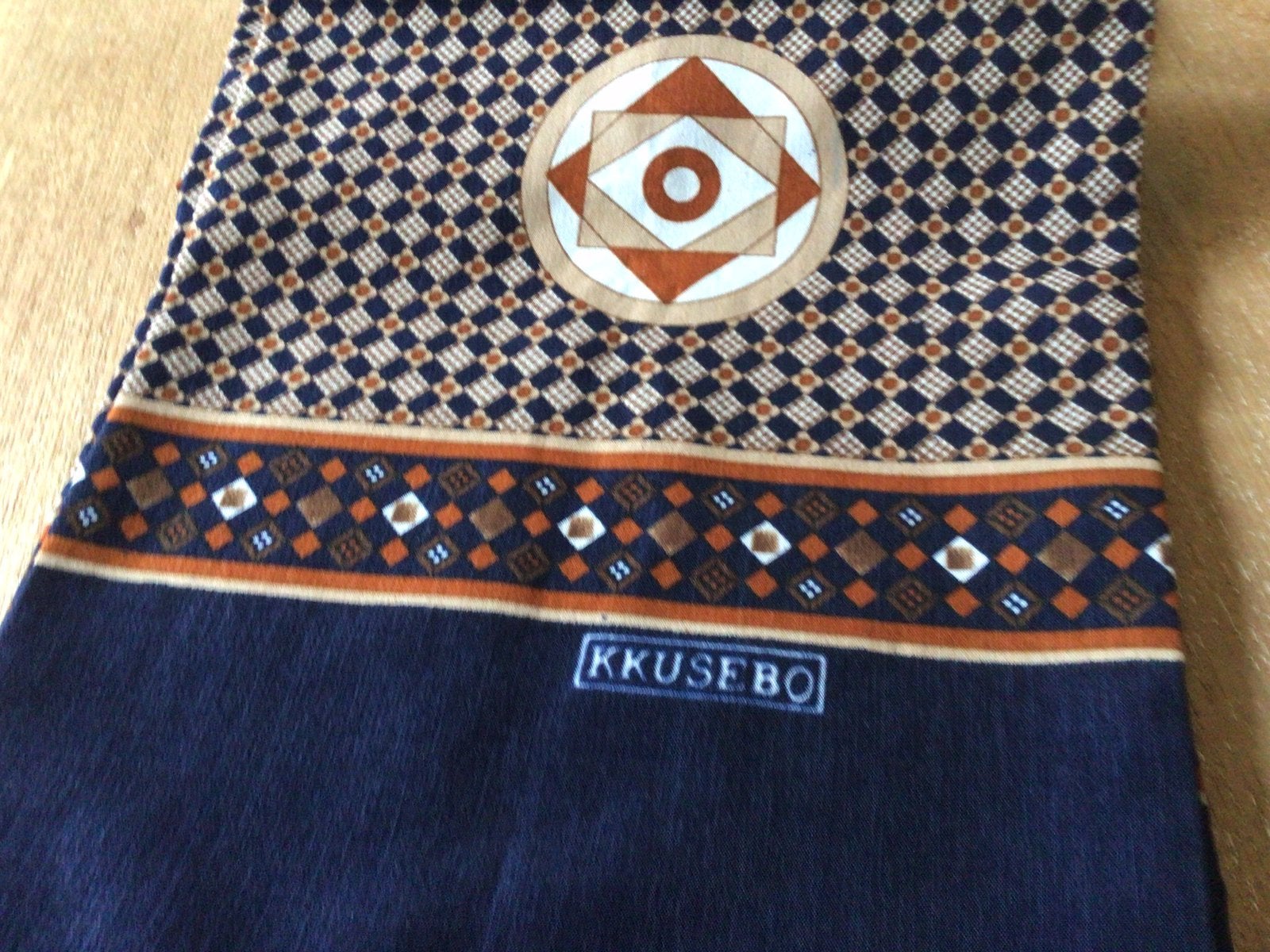 Kkusebo dubbele ascot sjaal, marine blauw, Ophalen of Verzenden, Zo goed als nieuw, Overige maten, Sjaal