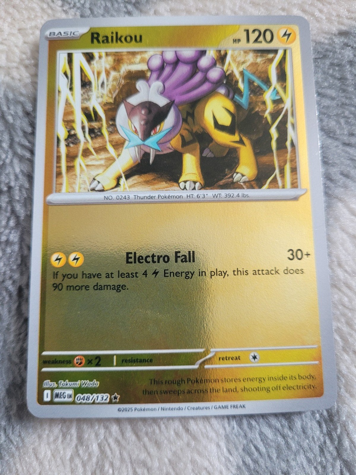 Raikou Pokémon kaart - Zeldzaam en in uitstekende staat, Ophalen of Verzenden, Zo goed als nieuw, Losse kaart, Foil