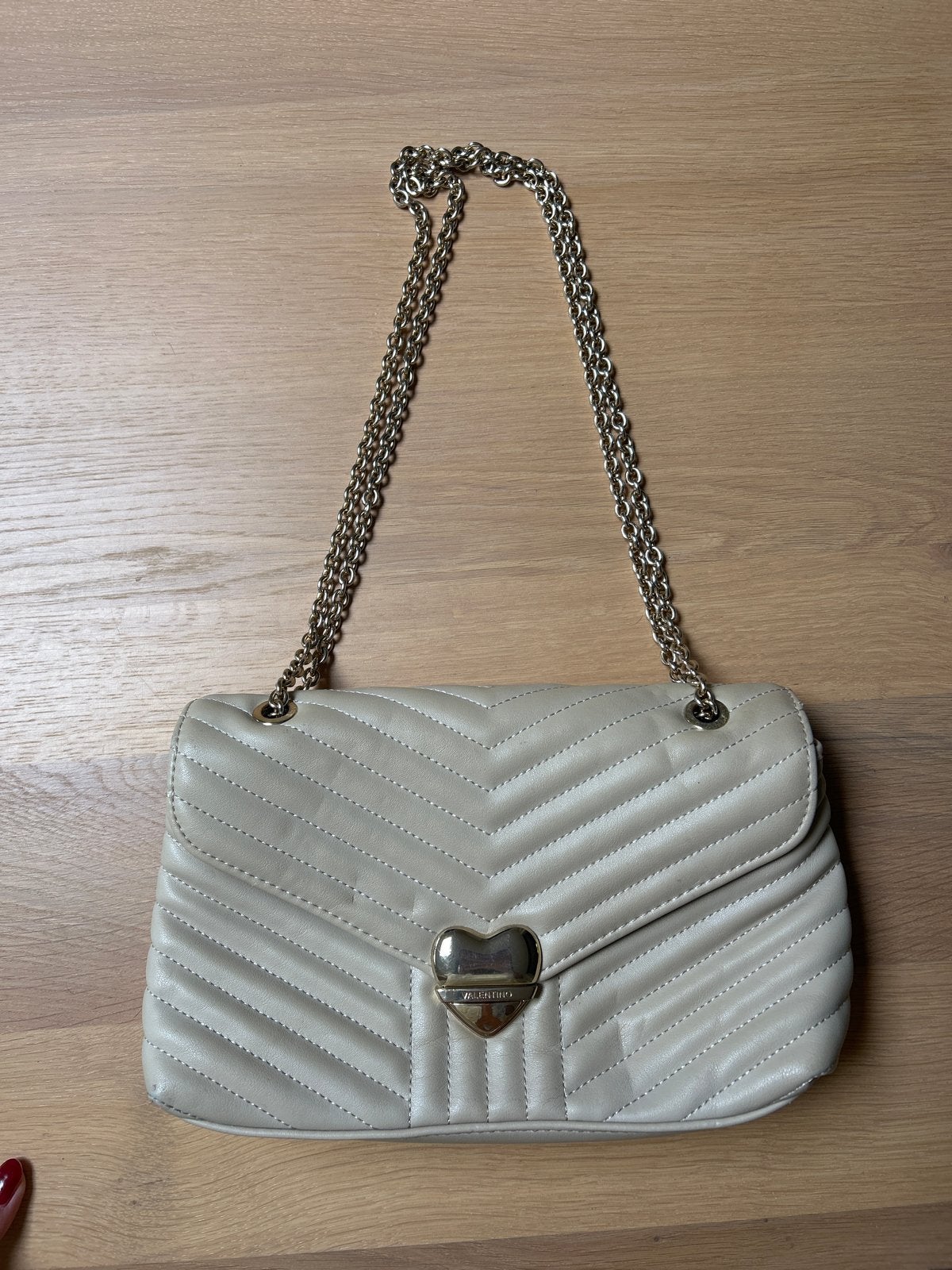 Valentino by Mario Valentino schoudertasje beige, Ophalen of Verzenden, Gebruikt, Beige, Schoudertasje