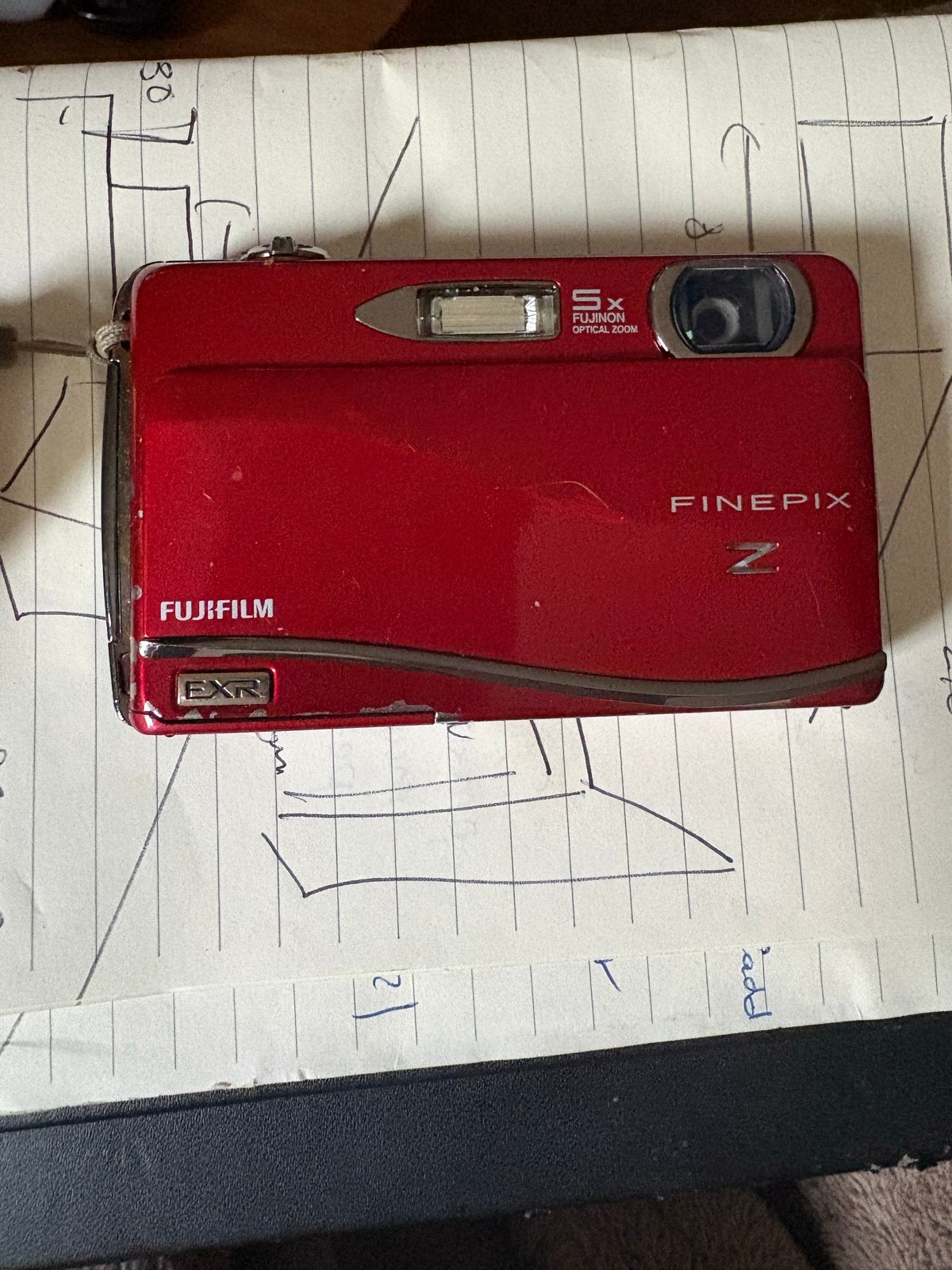 Fujifilm FinePix Z digitale camera (rood) - Zonder oplader, Ingebouwde flitser, Gebruikt, Ophalen of Verzenden, Fujifilm
