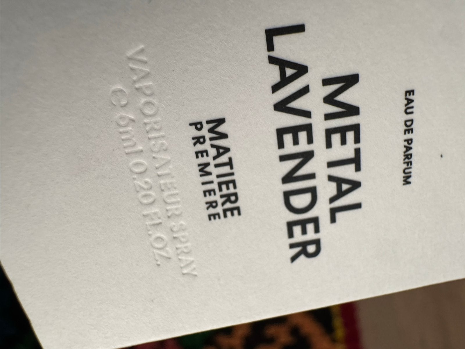 Matiere Premiere Metal Lavender Eau de Parfum 6ml, Ophalen of Verzenden, Nieuw