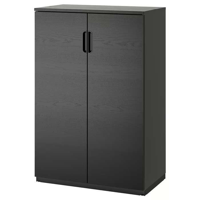 IKEA GALANT kast met deuren zwart, Ophalen, 100 tot 150 cm, Meerdere deuren, 50 tot 100 cm