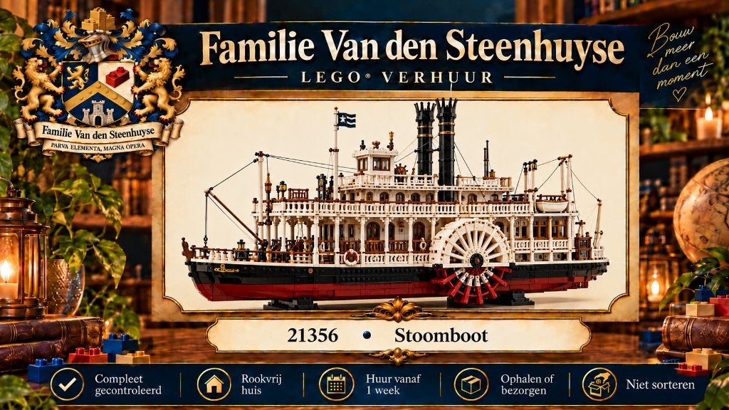 LEGO River Steamboat 21356 huren, Lego, Ophalen of Verzenden, Zo goed als nieuw, Icons