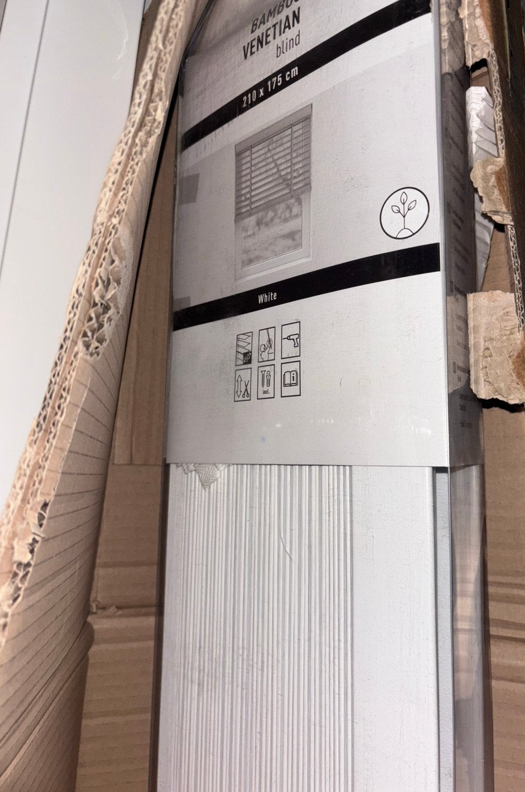 Witte  Bamboo jaloezieën - 2x 105x240, 1x 210x175, Huis en Inrichting, Jaloezie, Gebruikt, Wit, Hout