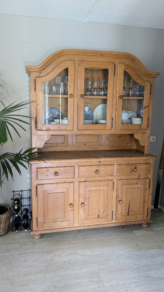 Geloogd grenen buffetkast, Ophalen, Gebruikt, 100 tot 150 cm, 200 cm of meer