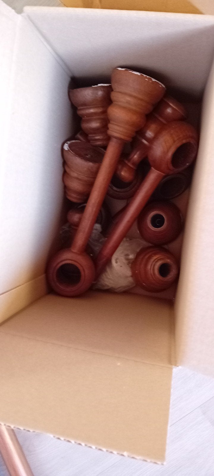 Houten gordijnroedes en accessoires, Ophalen, Gebruikt, Bruin, Klassiek