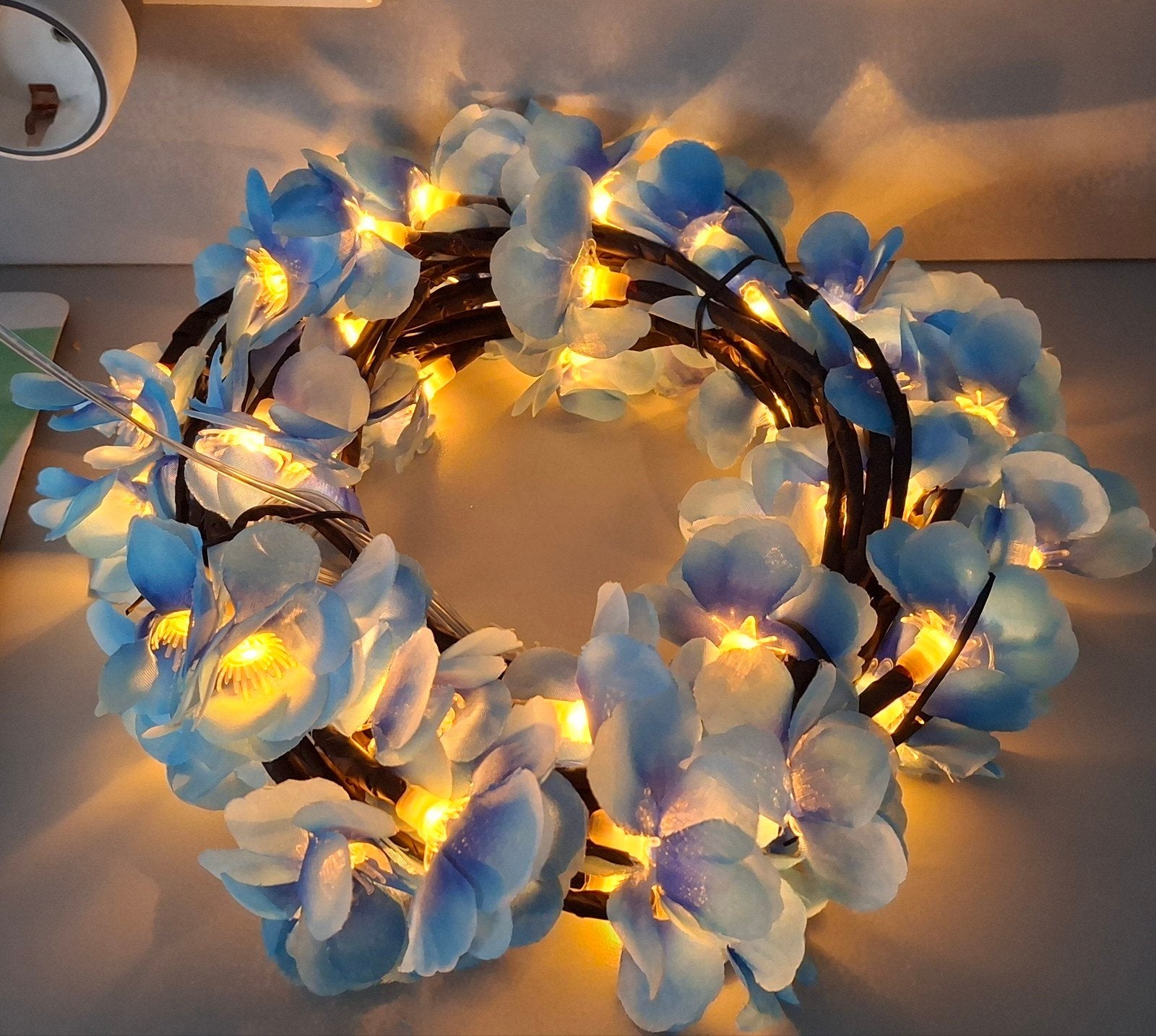 LED Bloemen Slinger - Blauwe Orchideeën met USB, Blauw, Kunststof, USB-aansluiting, Nieuw