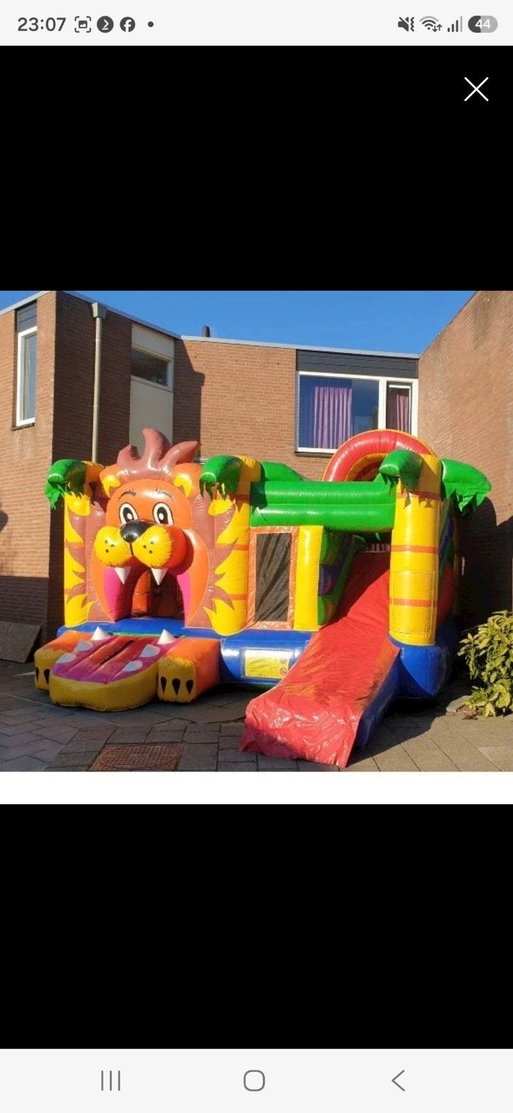 Springkussen Leeuw met Blower en Certificaten - 5,5x5,5m, Ophalen