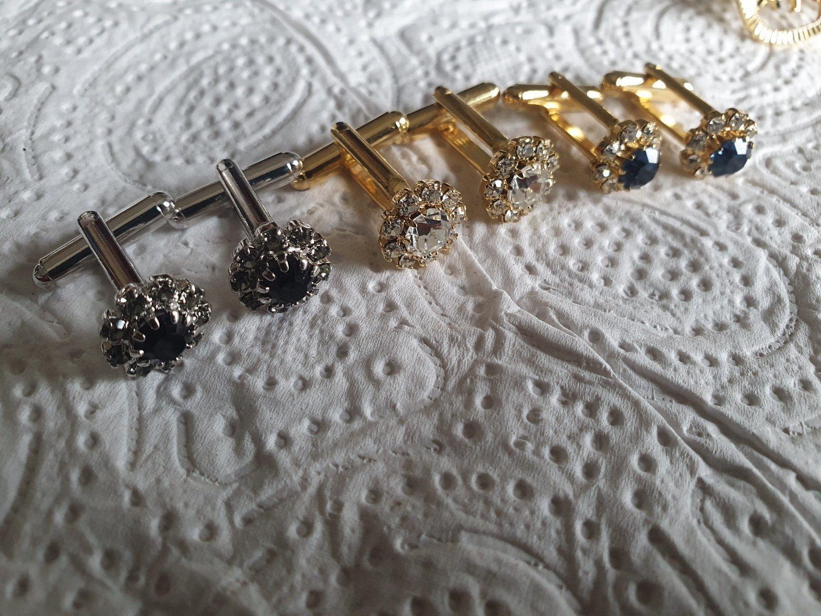 3 paar prachtige vintage manchetknopen., Ophalen of Verzenden, Overige materialen