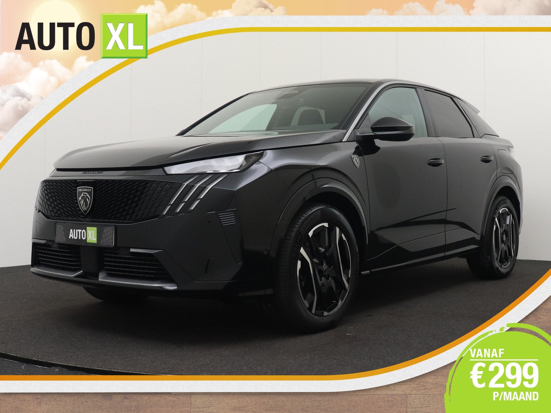Peugeot E-3008 GT 210 73 kWh NIEUW! 360*Camera Head-Up Displ, Auto's, Dealer onderhouden, Gebruikt, Zwart, Leder en Stof
