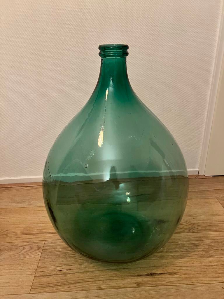Grote groene glazen zuuurfles - Vintage decoratie, Ophalen